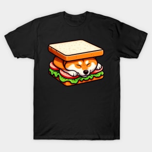 Shiba Inu is Sleeping in a Sandwich T-Shirt